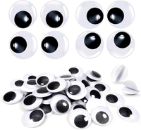 40 StüCk Selbstklebend Wackelaugen Runde Schwarz Weiß 35Mm Kunststoff Augen FüR