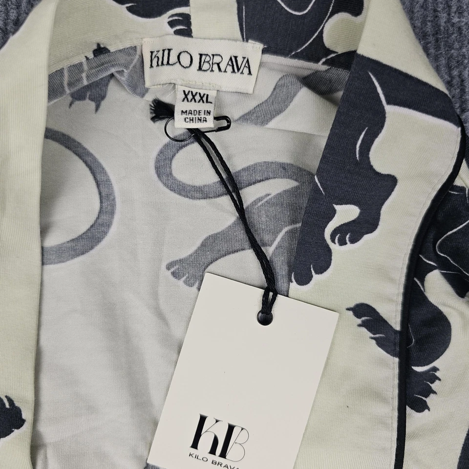 Kilo Brava Bata Mujer XXXL Marfil Negro Estampado Pantera Modal Kimono Salón Cómodo Foto 3 de 4