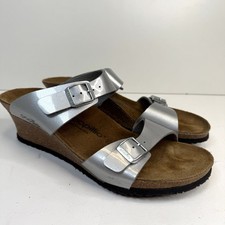 Birkenstock Papillio Dorothy Wedge Sandals Shoes Womens Size 42 US 11 Silver