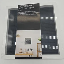 Black Letter Board with 145 Letters, Numbers & Symbols - 10 X 10 Inch Changeable