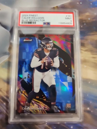 2024 Topps Finest - Uncommon Caleb Williams #161 Blue Refractor /150 (RC) Psa 9