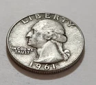 1961-D Washington Quarter • 90% Silver • Circulated • X97