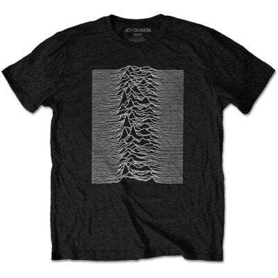 Joy Division Unknown Pleasures Wellen schwarzes T-Shirt Übergröße OFFICIAL