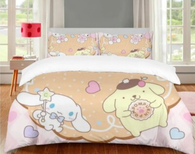 DIEZ Duvet Cover 3 Pc Set Pink My Bunny Melody HelloKitty Twin, free ship