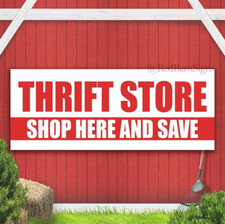 THRIFT STORE SHOP HERE SAVE Big Discount Clearance Banner sign with grommets