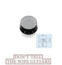 1-EMG Black Speed Knob Plastic Gibson-Style For 6mm Split Shaft Potentiometers