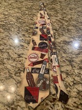 Neck Tie Coca-Cola Co 100% Silk Retro Novelty Made in USA Men's S1