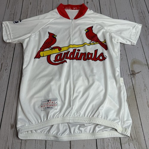 VOMAX MLB St Louis Cardinals 3/4 Zip Cycling Jersey Womens Medium Short Sleeve