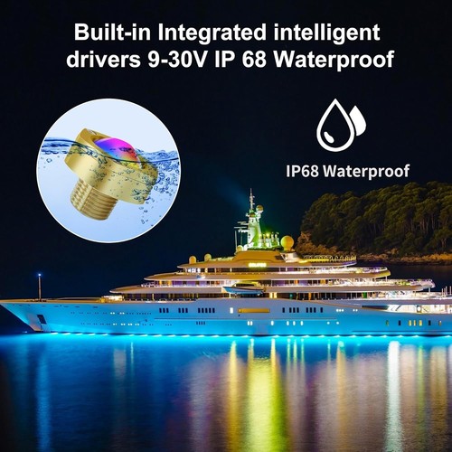 Drain Plug Light, Super Bright LEDs Underwater Boat Light, Replaces Standa... - Picture 8 of 12