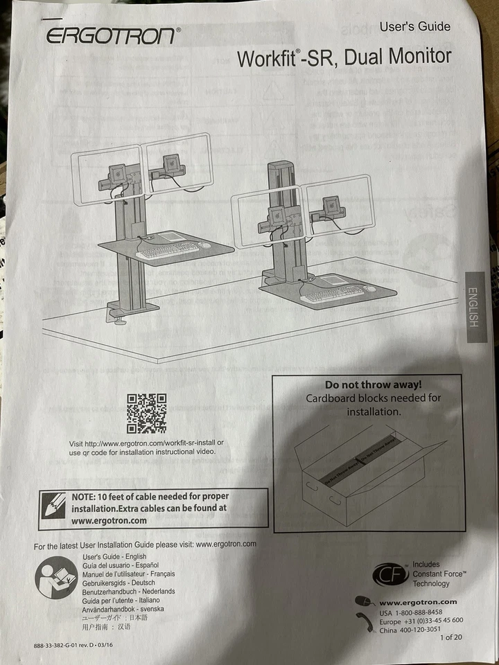 Monitor dual Ergotron Workfit-SR Foto 2 de 3