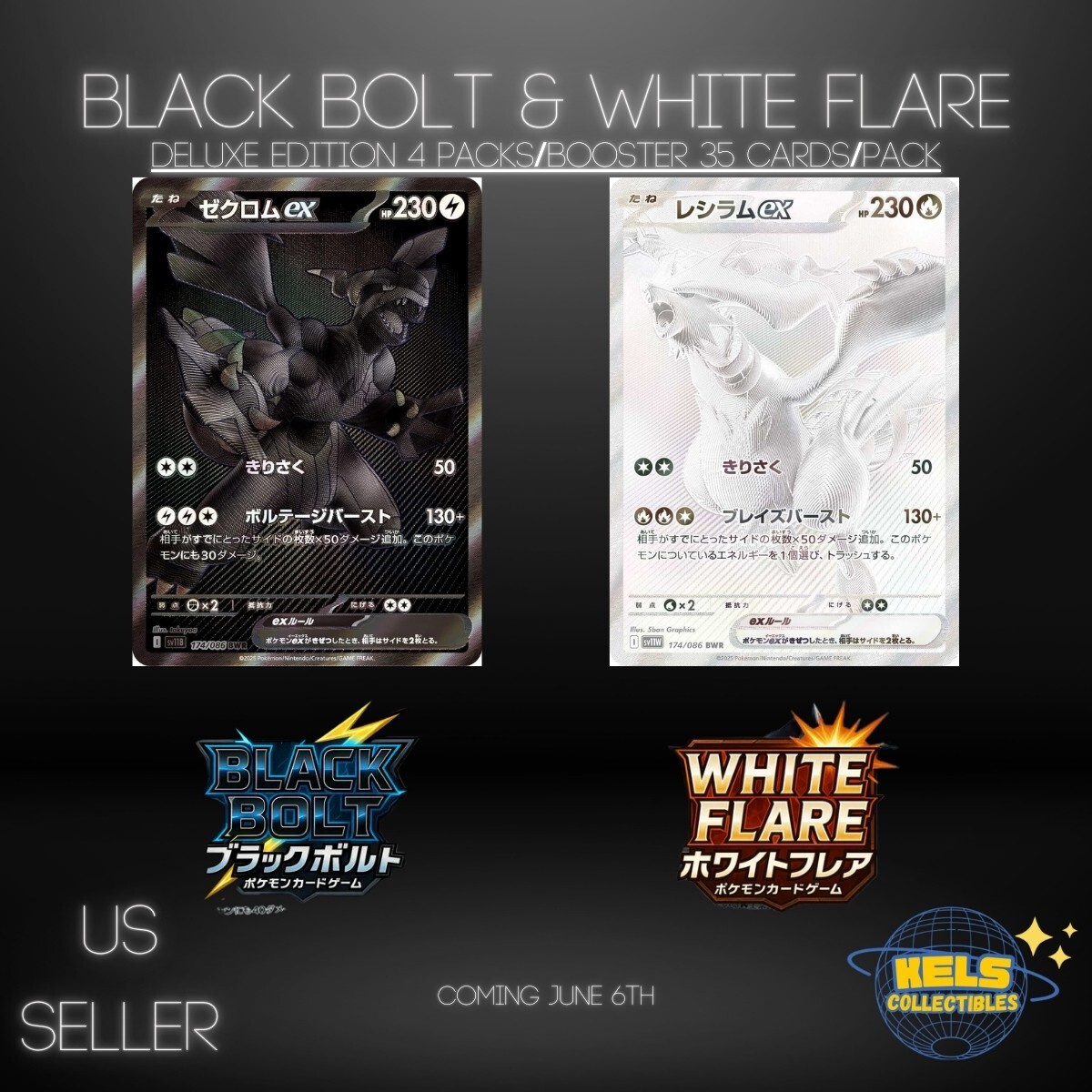 Black Bolt & White Flare Deluxe Booster Box Set Pokemon
