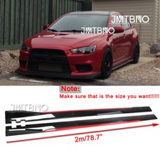78.7 Gloss Black Red Side Skirts Splitter Lip Diffuser For Mitsubishi Lancer