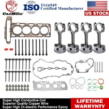 Std Pistons Ring Con Rod Gasket For Gm Chevrolet Gmc Buick Ecotec 2.4l Dohc