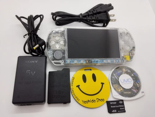 Sony PSP 3000 System w/ Charger,battery Clear color Region Free Import Custom