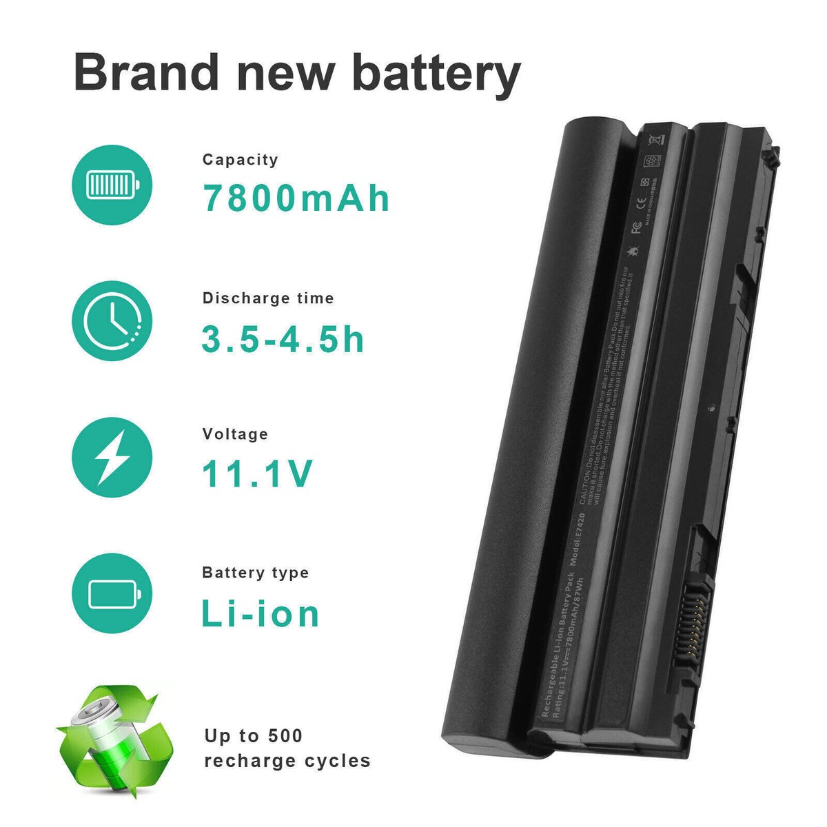 Batteria T54FJ 60Wh 11.1V 6 Celle Per Dell Latitude E6430 E6540 E6420 E6530 - Nuova - 4
