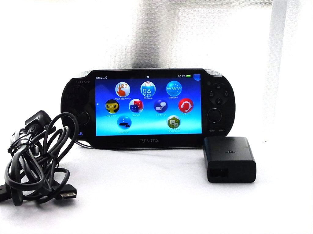 PSVITA PCH-1100 ブラック Sony PS Vita PCH-1100 Crystal Black 16GB Card Wi-Fi Japanese