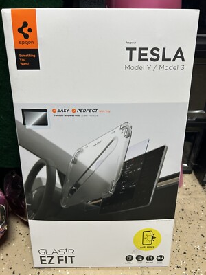 For Tesla Model 3 / Y | Spigen [ GLAS.tR EZ FIT ] Glass Screen Protector