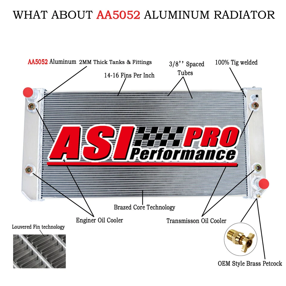 4 ROW Radiator for 2003-2007,2004 06  Chevy GMC C4500 C5500,C6500 Kodiak/Topkick - Image 2 of 4