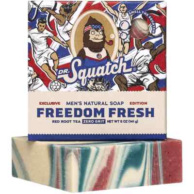 Dr. Squatch Natural Bar Soap, Freedom Fresh, 5 oz, EXCLUSIVE EDITION
