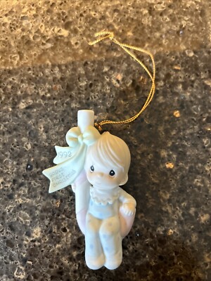 527475 Precious Moments Ornament Babys 1st Chrsitmas Dated 1992 Girl ...