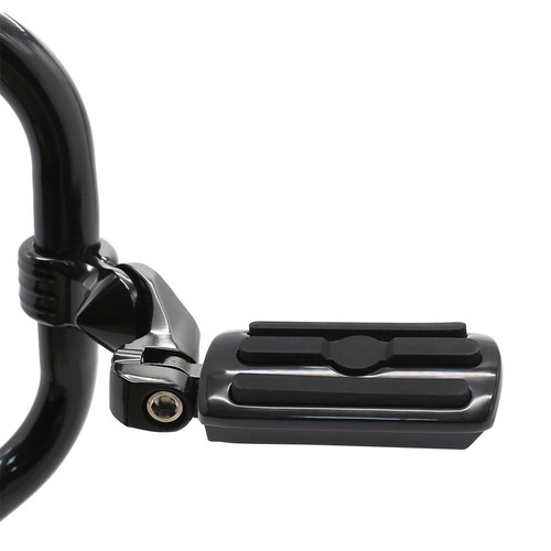 1.25" 32mm Front Crash Bar Foot Pegs W/ Mounts Full Black For Harley Indian KTM - Bild 8 von 12