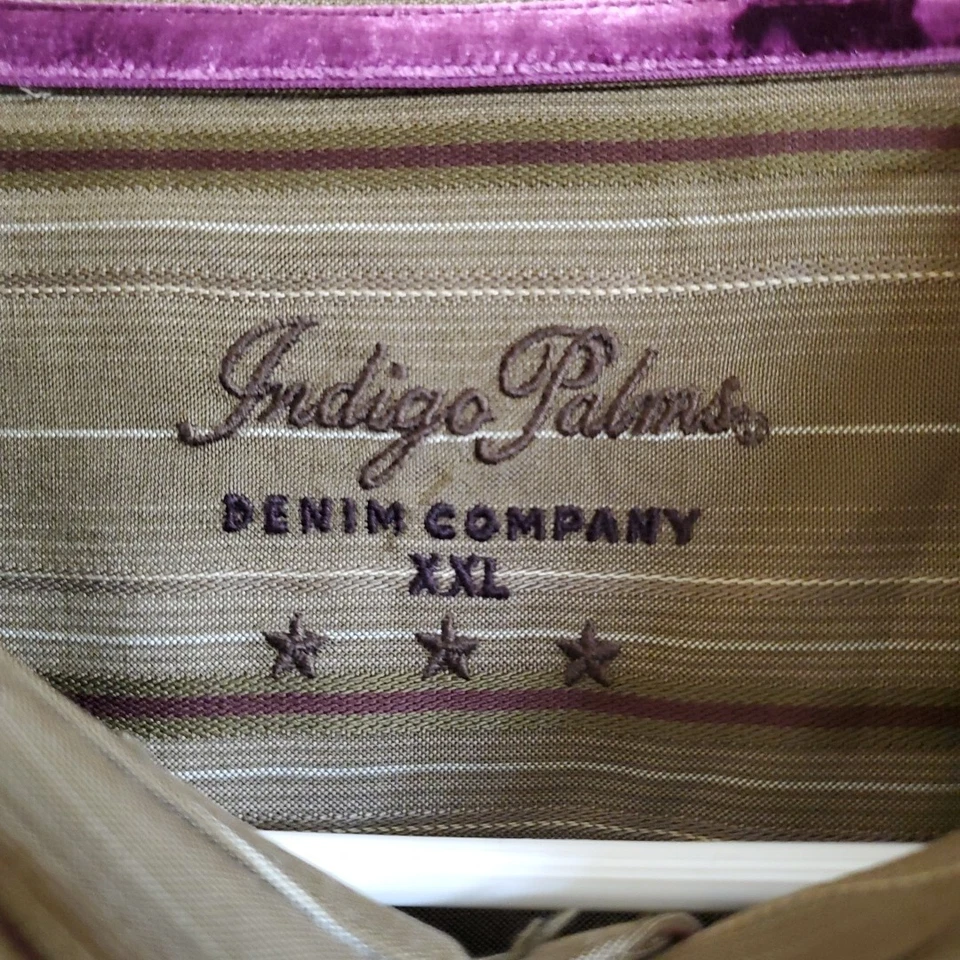 Indigo Palms Denim Company Khaki Long Sleeve Button Down Size XXL - Image 2 of 4