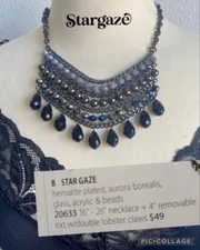 Premier Designs Jewelry STAR GAZE Hematite Plated Necklace New