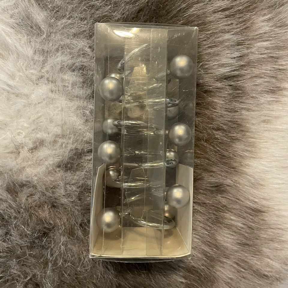 全新带盒 Zenith 12 件套淋浴钩灰色球端型号 98NMV — 第 4/4 张图片