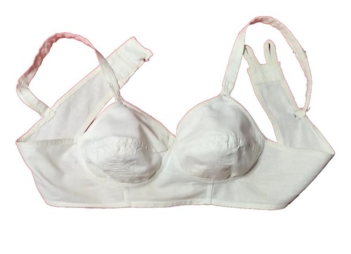 Vintage Soviet women's White bra brassiere USSR Ukraine 1970s retro lingerie