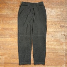 Vintage Faux Suede Pants Size Medium 29" Waist 1990s Olive Green High Waist