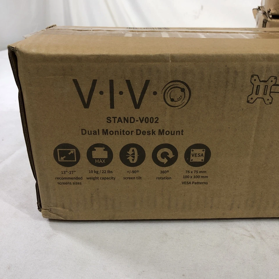 VIVO STAND-V002 Dual Monitor Desk Mount - Black~ LOT of 5 - Image 3 of 4
