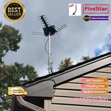 Hot Deal Outdoor TV Antenna Pole Motorized Amplified HDTV 1080P 4K 360° Rotation
