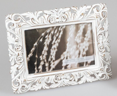 Formano Bilderrahmen Fotorahmen 10x15 Klassik Creme Kunststein Ornament 716354
