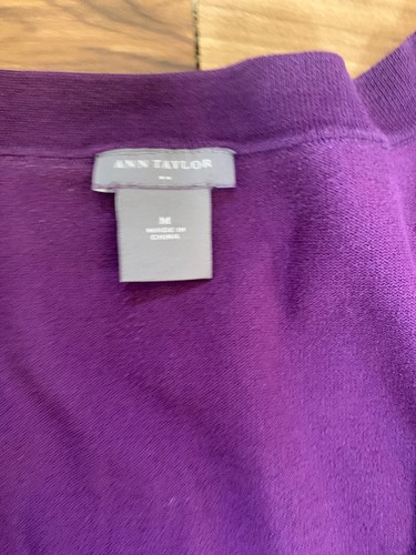 ANN TAYLOR Womens Purple Silk Nylon Blend Sweater Size M - Picture 4 of 5