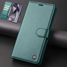 RFID Leather Stand Business Shockproof Wallet Case fr Samsung S25 Ultra/S25 /S24