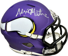 Alexander Mattison Minnesota Puple Signed Mini Football Helmet (PIA)