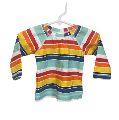 Hanna Andersson Sunblock Rash Guard Rainbow Swim Suit top Sz
