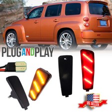 4pcs Smoked Led Front Rear Bumper Side Marker Lights For 2006-11 Chevrolet Hhr