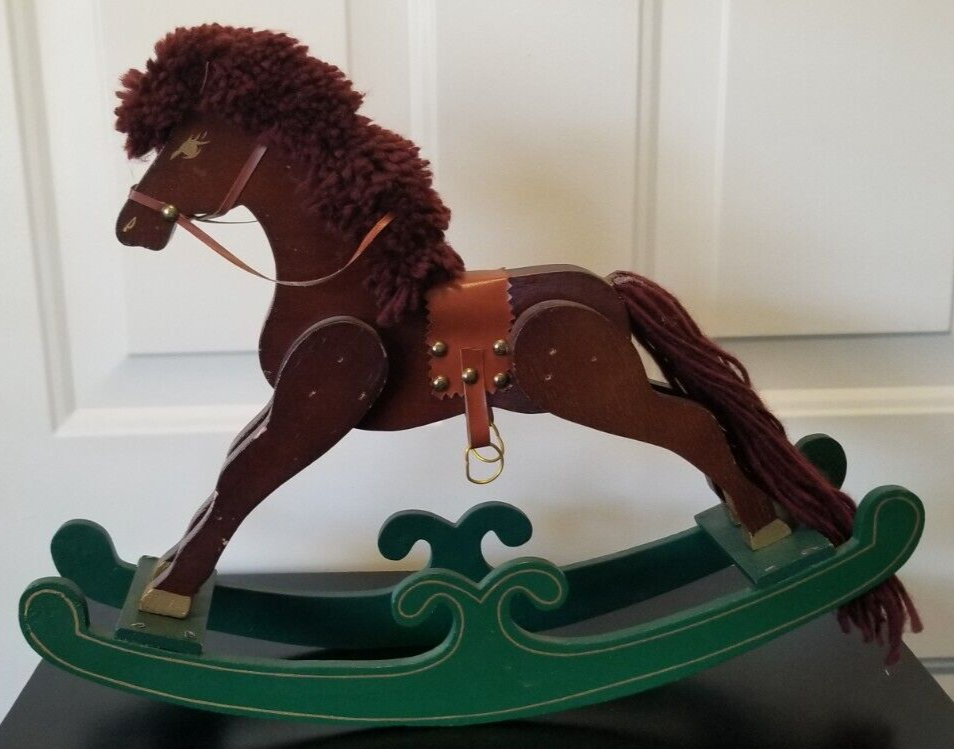 Rocking Horse Wooden X-Large Rocks Smoothly Vintage Decor