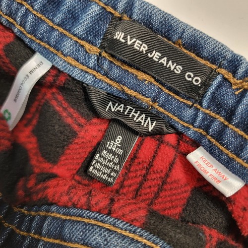 Silver Jeans Co Youth Jeans Size 8 Nathan Straight Lined Elastic Waist Pockets - Picture 3 of 12