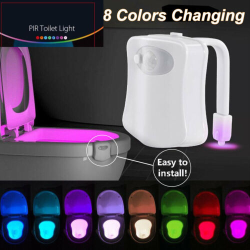 8 Farbe LED Toilettenschüssel Nachtlicht Bewegungsmelder Bad Töpfchen Sitzlampe