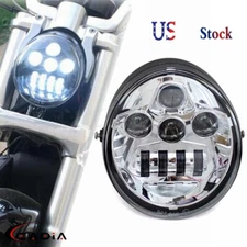Chrome LED Headlight High Low Beam For Harley V-Rod Street Rod VRSCSE VRSC DOT