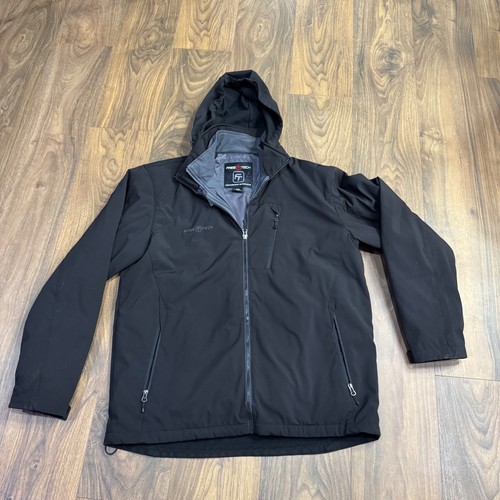 Free Tech Performance Soft Shell Hooded Jacket Black Men’s Medium Windproof