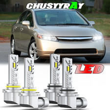For Toyota RAV4 1998-2011 4x LED Headlight Bulbs High Low Beam 9005 9006