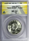 1955 ANACS MS64 FBL "Bugs Bunny" FS-401 Franklin Silver Half