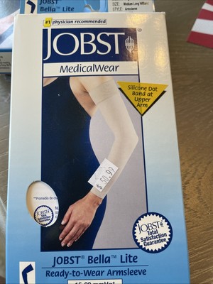 NIB JOBST Bella Lite Compression Armsleeves 15-20mmHg - Reg Lymphedema Beige L