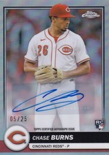 Chase Burns Signed 2026 Topps Chrome Flagship #d 5/25 Rookie Card #78 Auto'd RC