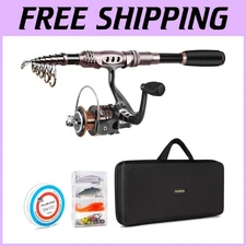 Portable Fishing Pole Set with Reel for Saltwater Freshwater