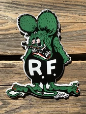 VINTAGE RATFINK R.F. RAT SERVICE OIL GAS STATION GASOLINE PUMP PORCELAIN SIGN