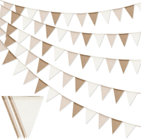 Wimpelkette Outdoor Wetterfest Beige 3 StüCk 4M, Boho Girlande Wimpelkette